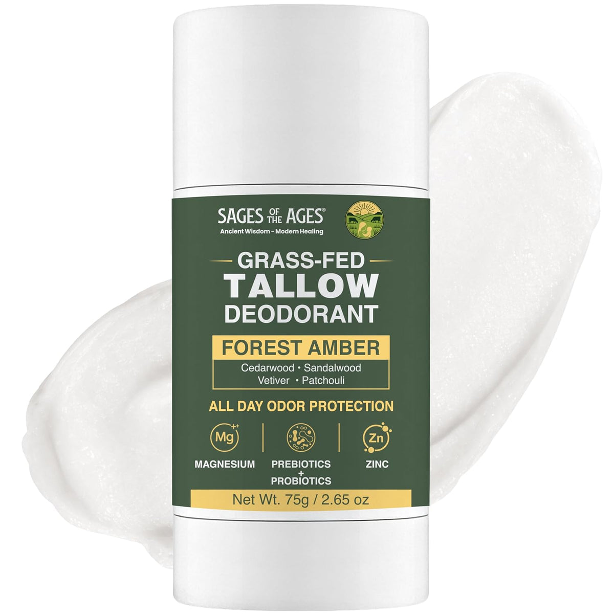 Grass-Fed Tallow Magnesium & Zinc Deodorant – Sages of the Ages