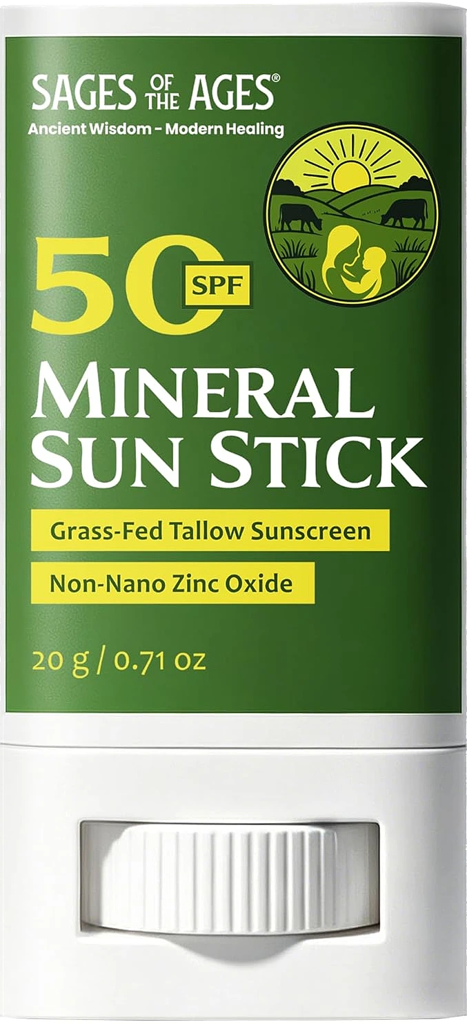 SPF 50 Mineral Sun Stick | Grass-Fed Tallow | Non-Nano Zinc | Ancient Nourishment
